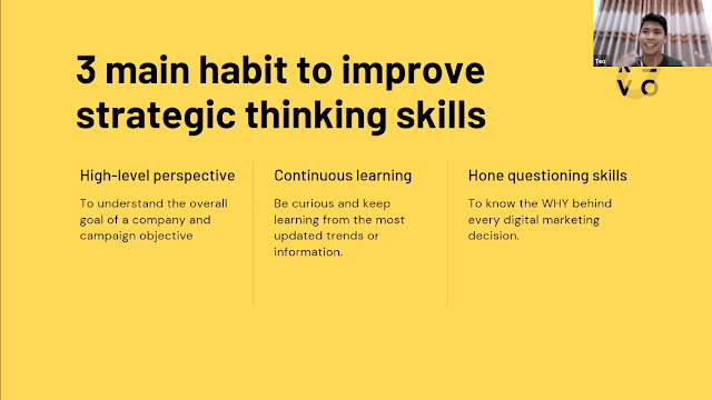 screenshot of presentation, three main habits to improve strategic thinking skills