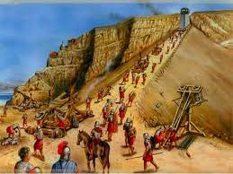 Ilustração da rampa romana em Massada