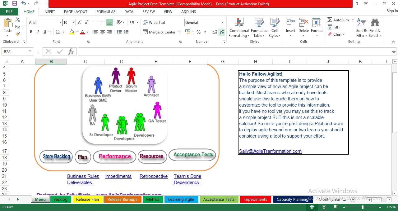 Agile Project Management Excel Template