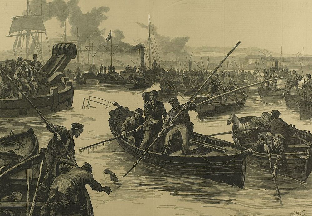 Recovering Bodies from the Wreck of the Princess Alice, The Illustrated London News