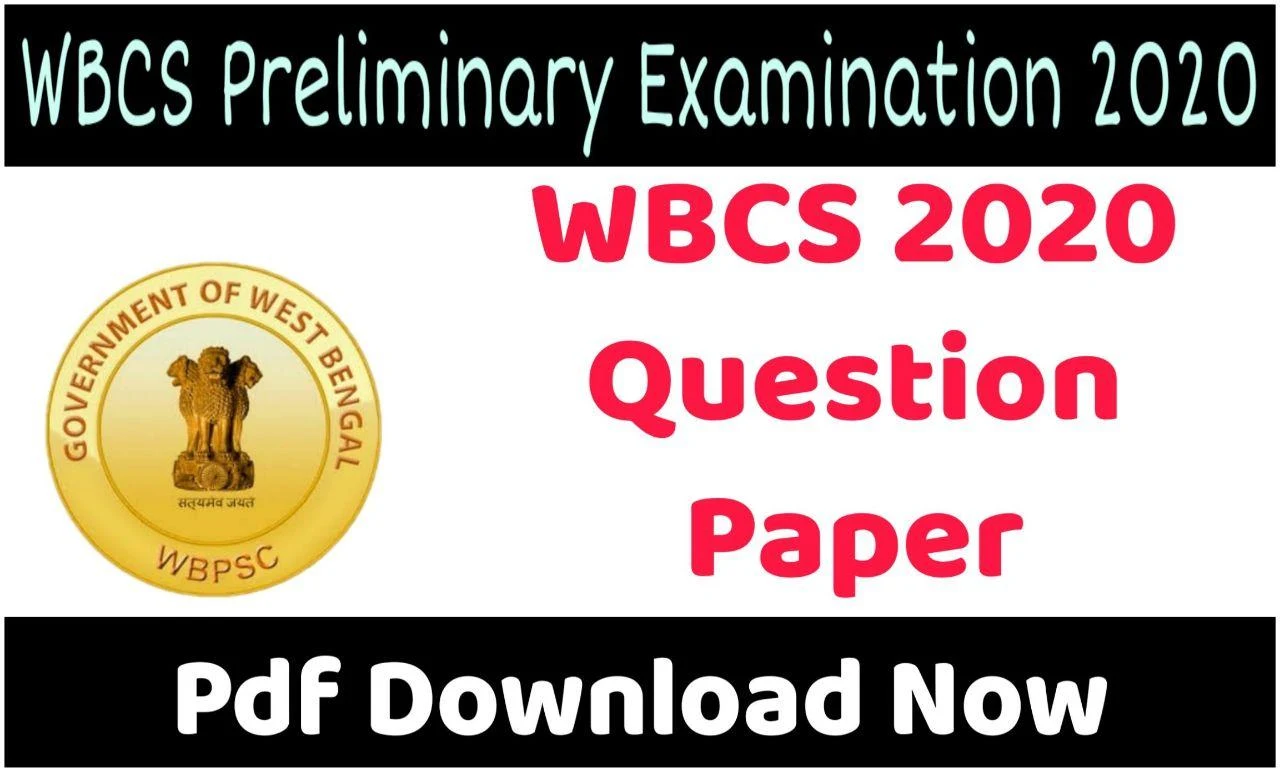 WBCS 2020 Preliminary Question Paper