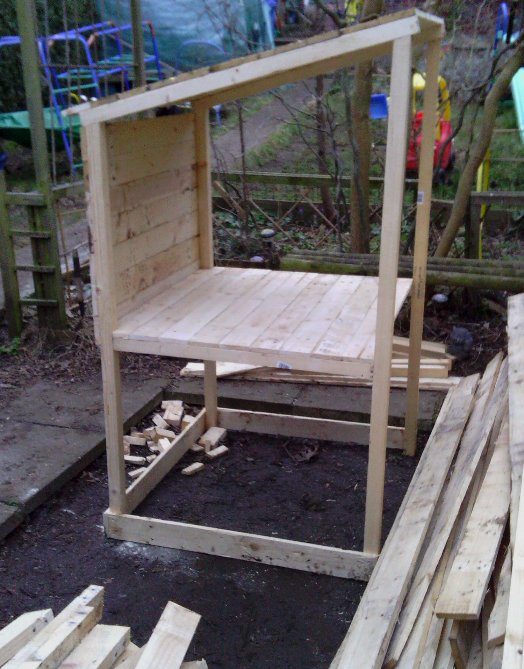 The shed and beyond.: Chicken coop from a pile of pallets 