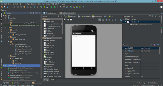 Giới thiệu giao diện làm việc của Android Studio