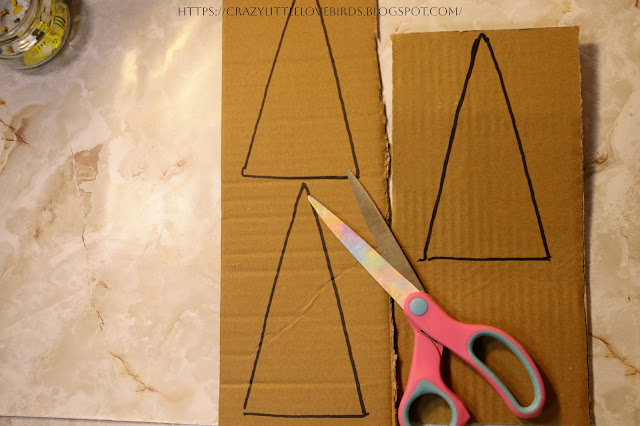 Traced cardboard trees, and scissors