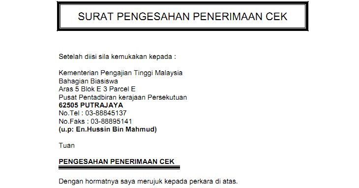 Contoh Surat Rasmi Tukar Akaun Bank - Rasmi J