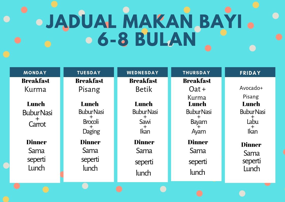 Panduan Lengkap Penyediaan Makanan Bayi 6 hingga 8 Bulan ...