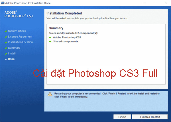 Hướng dẫn cài đặt Photoshop CS3 Full đơn giản, nhanh chóng d