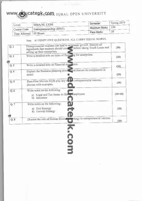 aiou-mcom-old-papers-spring-2019