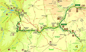 Mapa de la Vía Verde del Tajuña y la Vía Verde del Tren de los 40 días. Pincha la imagen para ampliarla