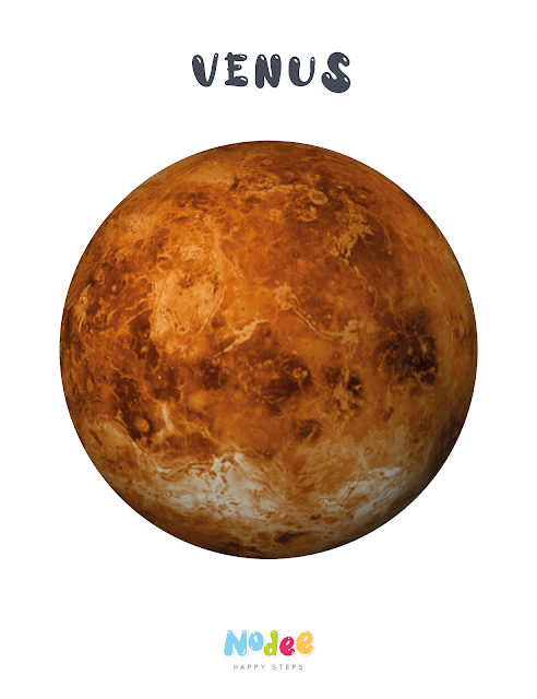 Solar System Fact Flashcards - Venus Planet - Science for kids