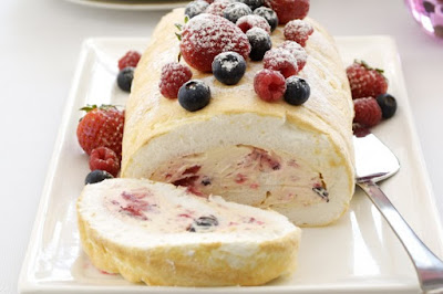 Berry meringue roll desserts recipes