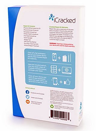 iCracked iPhone 6 Plus Screen Replacement Kit (AT&T/Verizon/Sprint/T-Mobile) - Retail Packaging - White