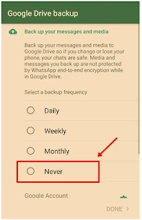 Cara Hapus backup history WhatsApp Chat Tersembunyi Dari Google Drive