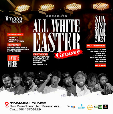 "All White Easter Groove" holds tomorrow at Tinnapa Lounge & Bar