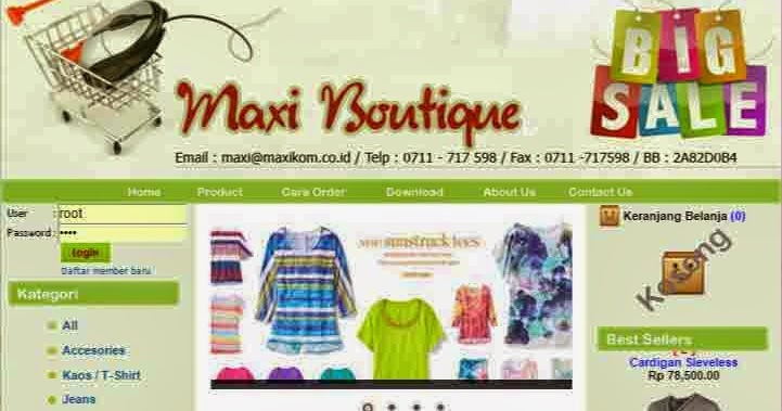 Source Code Toko Online Toko Baju Maxi Boutique - Sedot Code