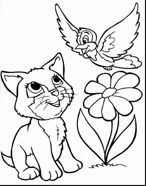 Awesome Cat Coloring Pages Printable With Cute Coloring Pages And Cute  Coloring Pages Of Cats
