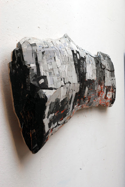 Ron van der Ende On Re-Entry (Burning Log) 2010 bas-relief in salvaged wood 262 x 87 x 12 cm (private collection, Seattle, WA) 