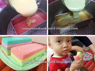 Cara Membuat Bolu Kukus Pelangi