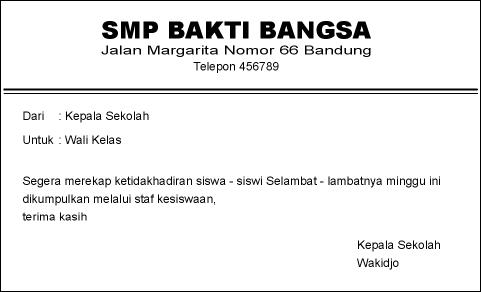 Contoh Memo Resmi Terlengkap