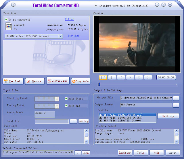 Free Download Total Video Converter (TVC) 3.21 Full Version