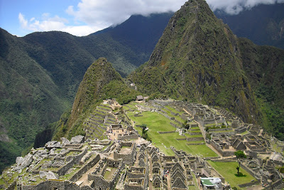 An aerial view of Machu Picchu - the famed Inca site in Peru's Cusco region