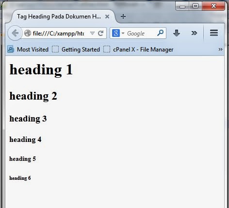 Tag Heading Pada HTML