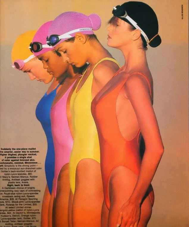 Vintage colourful swimsuit editorial