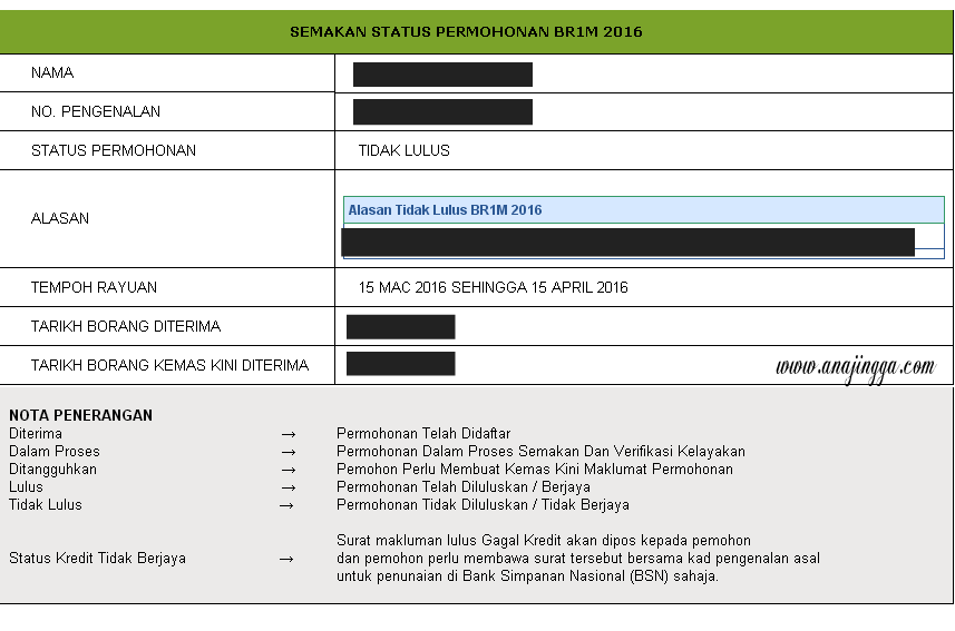 Rayuan Permohonan BR1M 2016 - anajingga