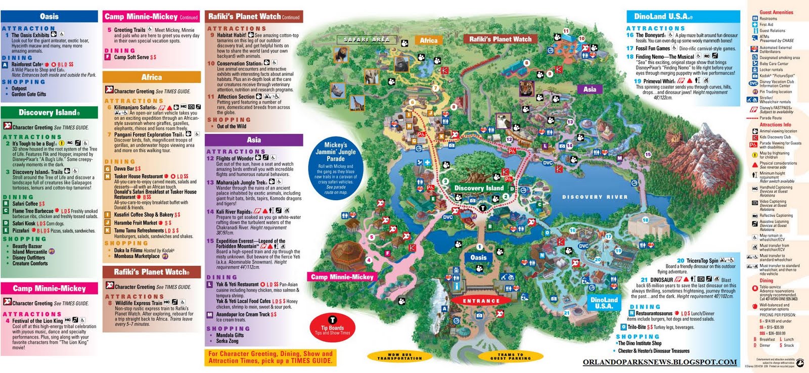map of disney's animal kingdom