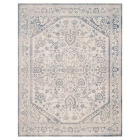 I love farmhouse style, the color blue, and cushy rugs! Here are ten of my favorite blue rugs. All of them perfect for creating that farmhouse style! This one has a vintage look.