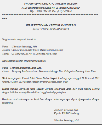  Surat Pengalaman Kerja ialah surat yang dikeluarkan oleh suatu instansi atau perusahaan  Inilah Contoh Surat Pengalaman Kerja yang Benar dan Terbaru