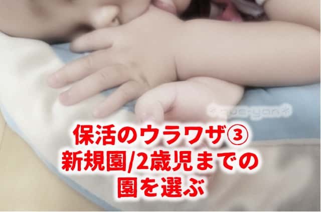 新設園/2歳児までの保育園を選ぶ