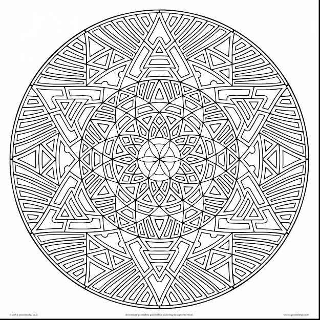 Magnificent Geometric Mandala Coloring Pages With Hard Coloring Pages For  Adults And Difficult Coloring Pages For