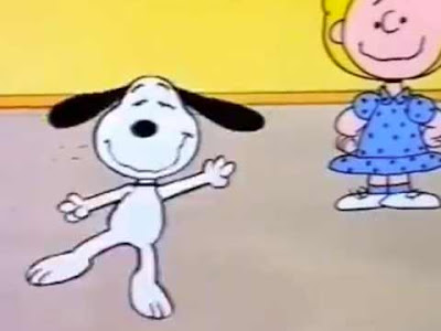 Snoopy balla ''Flashbeagle'' a scuola con Sally