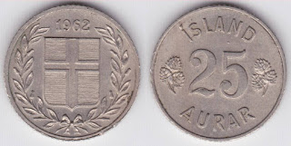 Iceland 25 Aurar (1946-1967) @ 20