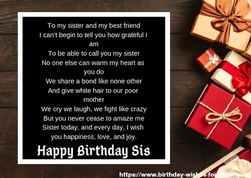 41+ Improved Happy Birthday Poems for Sister You Won't ...
