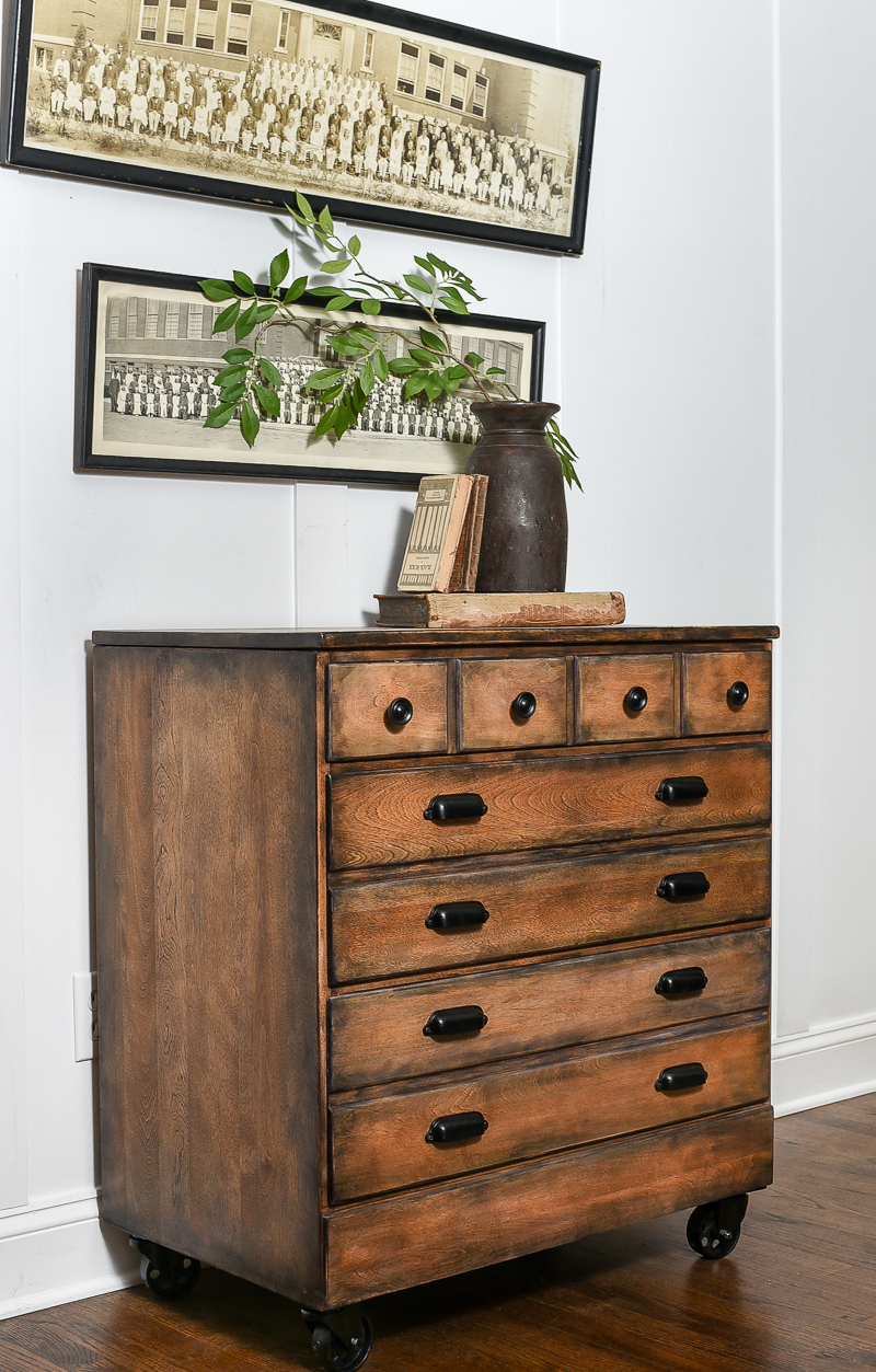 DIY aged industrial chest