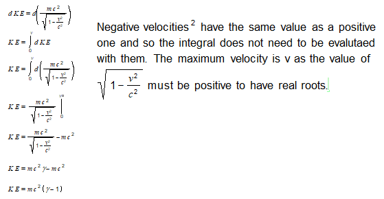 Relativistic Kinetic Energy Integration By Parts