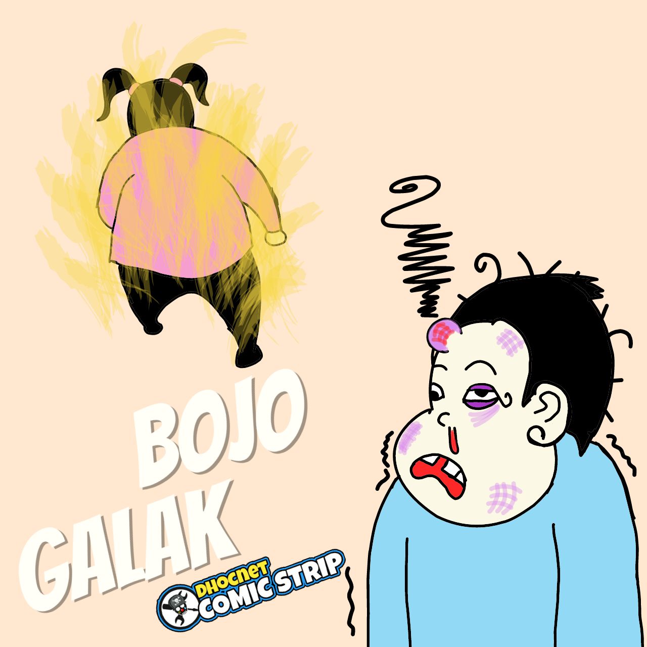 Baca komik baris "Bojo Galak" oleh @dhocnetcs