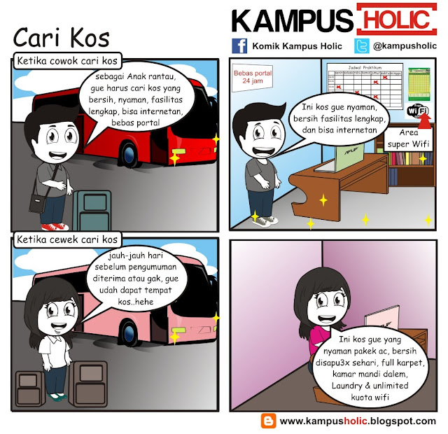 #234 Cari Kos cowok & cewek komik kampus holic