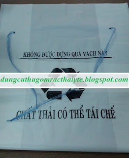 bao nilon đựng rác y tế màu trắng, bao rác trắng y tế