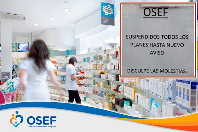 OSEF con servicios de Farmacias cortados por falta de pago