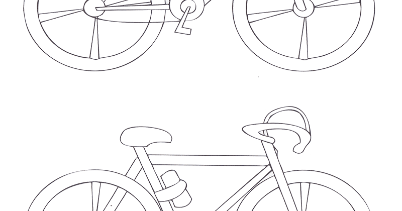 Gambar Mewarnai Sepeda Untuk Anak PAUD dan TK