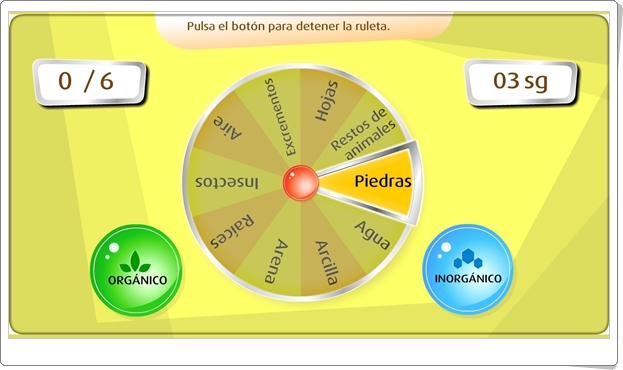 "Los componentes del suelo" (Juego de Ciencias Sociales de Primaria)