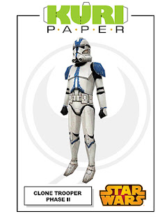 Kuri Paper - Figura Clone Trooper Phase II Star Wars Papercraft