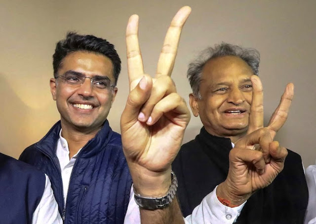  The Congress has emerged as the single-largest party in Rajasthan, winning 99 seats, while the BJP got 73, the State Election Commission Office said Wednesday.