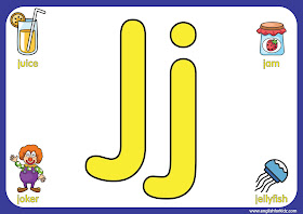 Letter j - big printable alphabet letters for kids learning English