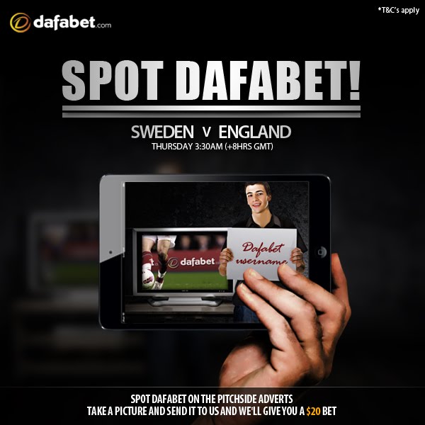 Newest Spot Dafabet Game, Watch Sweden vs England.