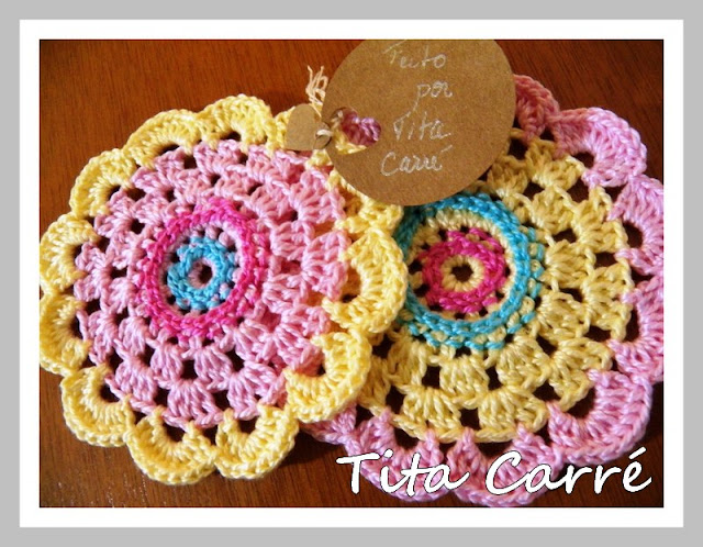 Porta-copos Delicado em crochet