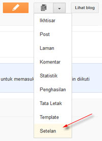 menu setelan blogger